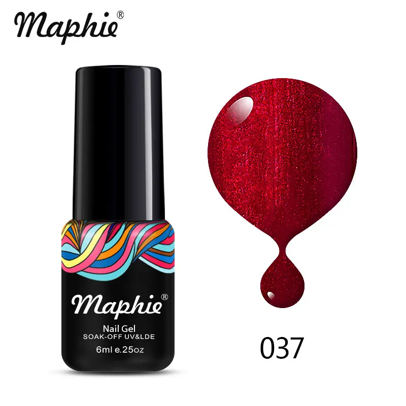 Maphie Черный Цвет УФ-гель для ногтей 6 мл дизайн ногтей замочить от УФ лак для ногтей Полупостоянный светодиодный гель для ногтей эмаль - Цвет: 037
