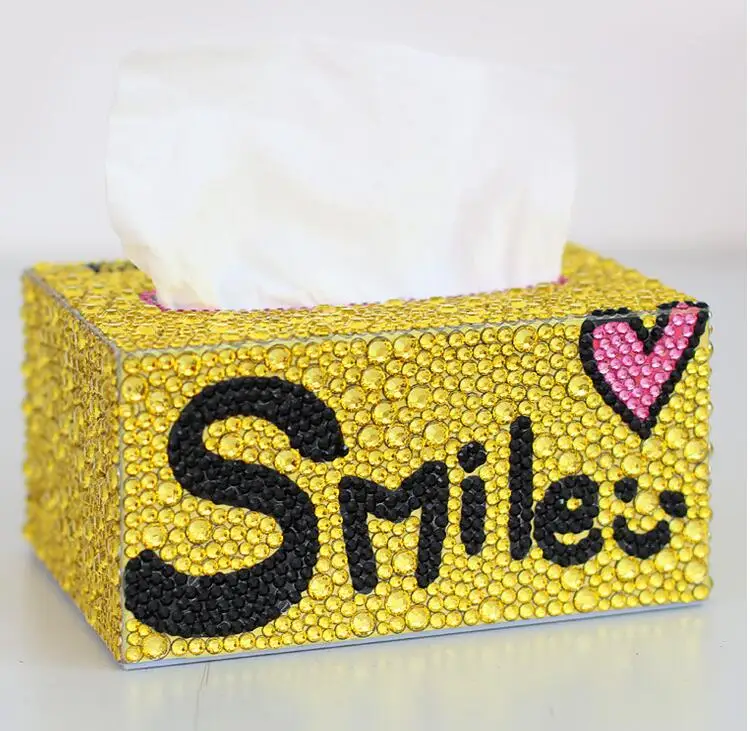 Three-dimensional handmade art cosmetic tissue dispenser Children's DIY puzzle cartoon diamond painting Home tissue box a144