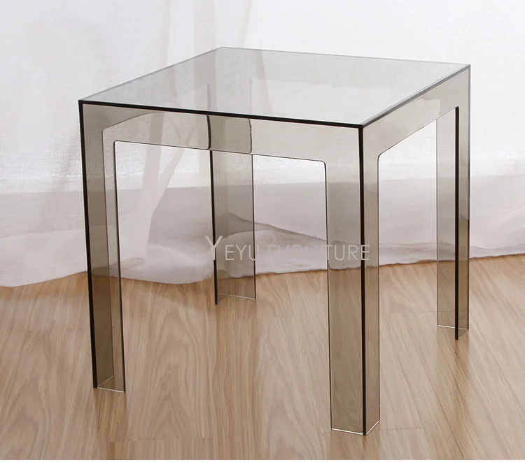 Минималистический современный дизайн прозрачный Поликарбонат PC Акриловый Прозрачный квадратный столик журнальный столик чайный столик простой дизайн стола
