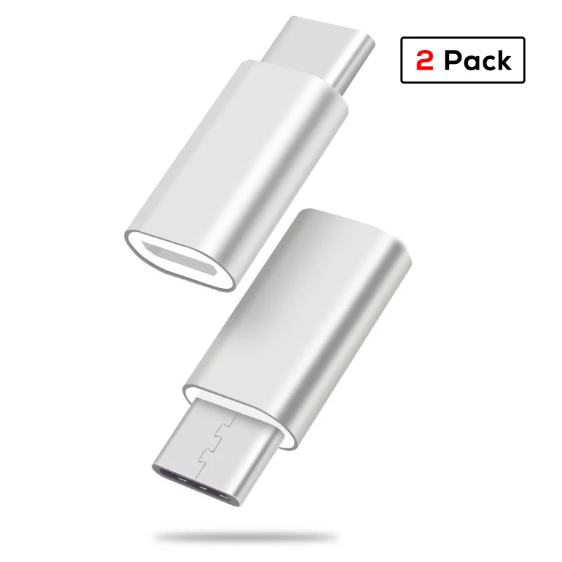 SUPTEC 10 шт USB адаптер usb type C к Micro USB OTG кабель type-C Конвертер Разъем для Macbook samsung S9 S8 huawei P20 P10 - Цвет: 2 Pack Silver