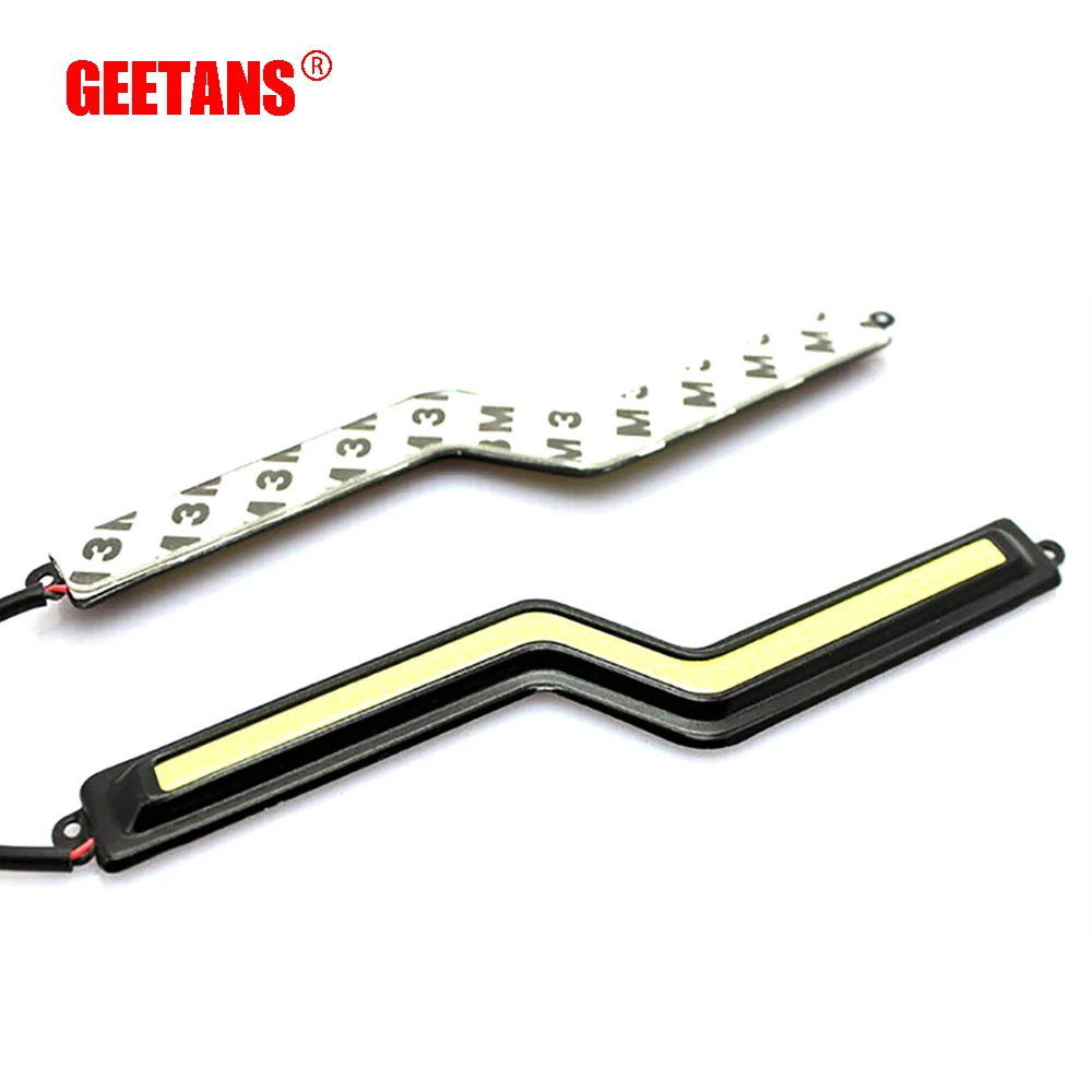 

GEETANS 2pcs LED COB Z Shape Car DRL Driving Daytime Running Lamp 12V Ultrathin Waterproof Car Fog Lights CJ
