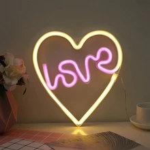 Креативный светодиодный неоновый светильник «Любовь в сердце» для праздника, Рождества, вечерние, свадебные украшения, домашний Настенный декор, модный светильник ing