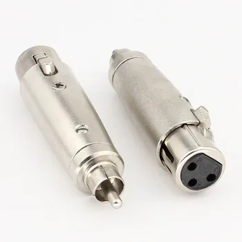 

10pcs K3P Connector Three-core Female to J RCA Male ,XLR Audio Cable Connector Female Turn RCA Microphone Adapter