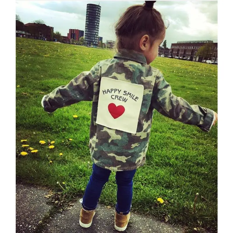 Pudcoco Menina Custo Camuflagem Meninas Crianças Manga Longa Jaqueta Casual Outono Cabolsa Roupas Topos 2y-8y 16 Cheap Jaquetas e casacos