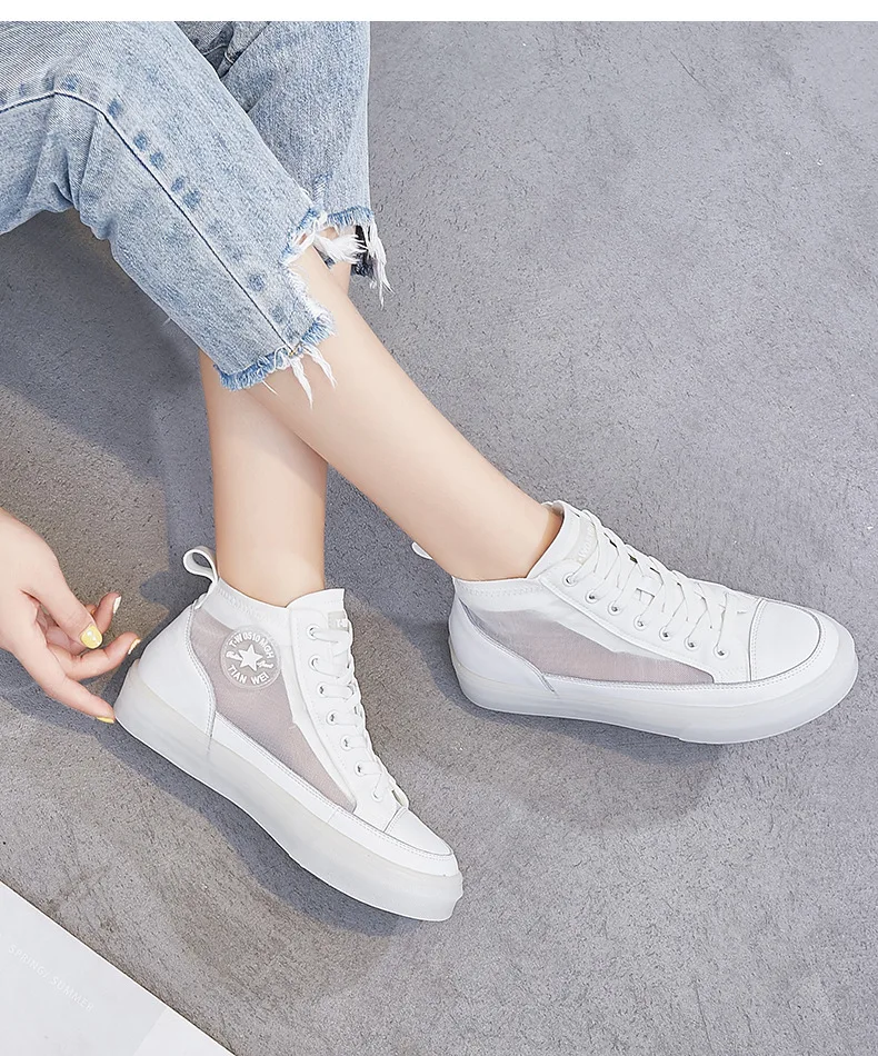 Повседневная обувь Женские кроссовки с высоким берцем zapatos de mujer Сезон лето