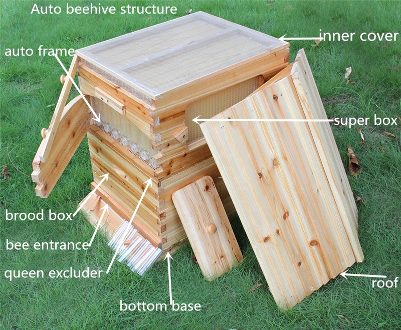 Рождественский подарок для отца, умный автоматический деревянный улей, мед, струящийся пчелиный улей с 7 пластиковыми рамами для улья