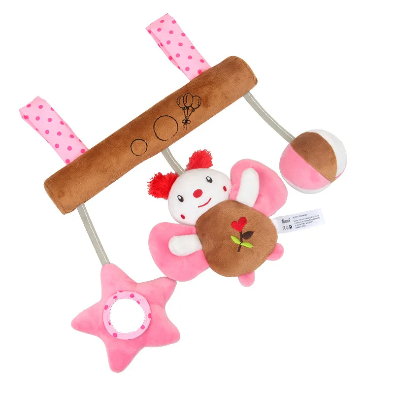 New sound music box butterfly brown car hanging baby bed hanging bell toy children BB device baby toy pendant suitable for 0M+