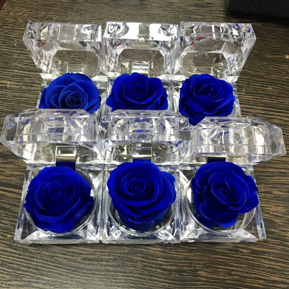 

10pcs/lot,D-3.5cm,wholesale,5-year warranty flowers bloom eternal rose ring box Valentine's Day gift,dry flower