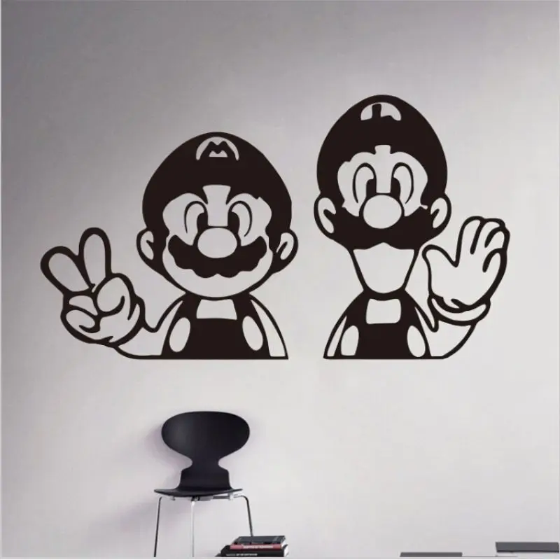 CHM- engomada  para videojuegos de Super Mario, pegatina para sala de juegos, carteles para juegos dhesivos para pared de vinilo