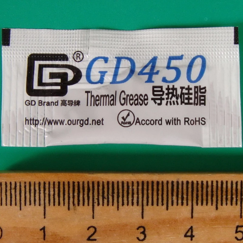 GD450 Термальность смазочная паста силикон пластырь теплоотвода соединение 500 шт. чистая Вес 0,5 г золотой для светодиодный Процессор охладитель MB05