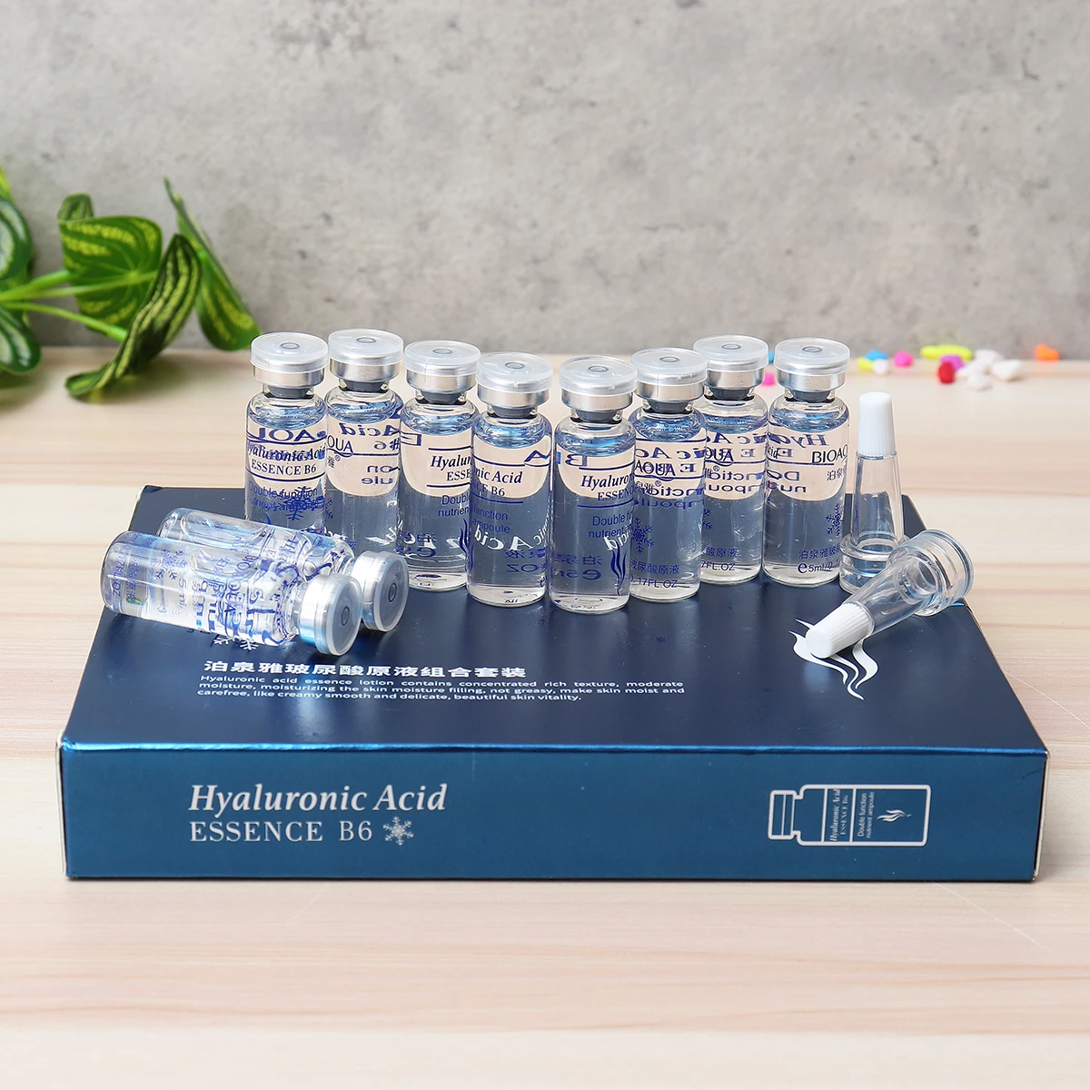 

BIOAQUA 10pcs Hyaluronic Acid Essence Set Moisturizing Vitamin Face Serum Anti-Aging Whitening Collagen Skin Care Essence