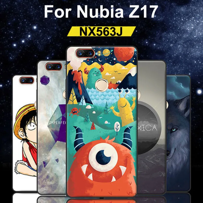 

For ZTE Nubia Z17 NX563J Case clear cartoon painted soft Silicone TPU phone Cases For Nubia Z17 back Shell Z 17 protect coque