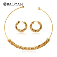 Baoyan золото серебро Нержавеющая сталь Ювелирные наборы титана свадебные ювелирные наборы Модные женские ювелирные наборы для женщин