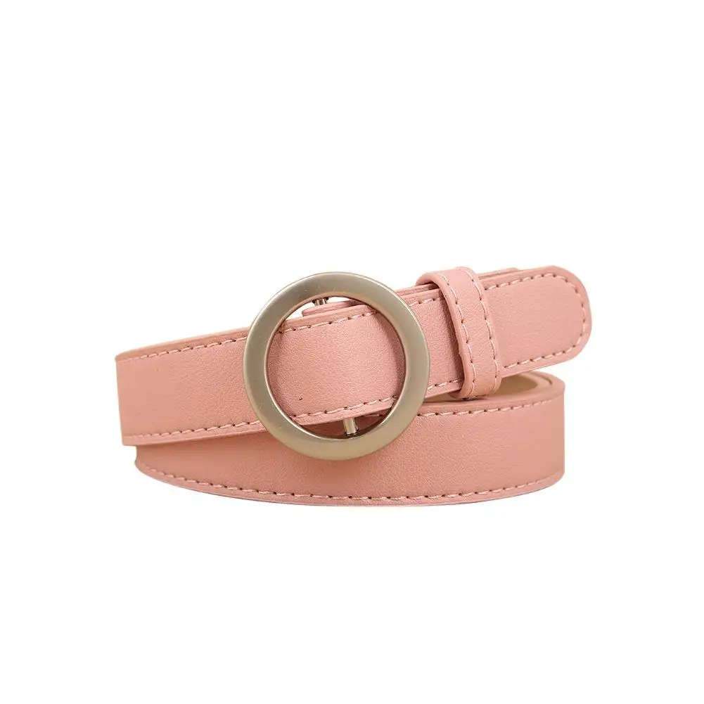 

Female Casual Round Buckle Wide Belts For Women Simple All-match Dress Jeans Belt Woman Faux Suede Leather Straps Ceinture