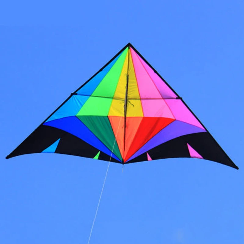 9ft Delta Kite Rainbow Diamond Single Line Kite for Adults Beginners