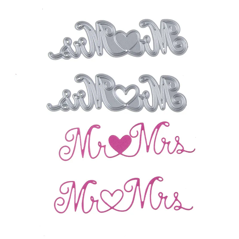 embossing die cut heart mr mrs cutting die stencils diy scrapbooking