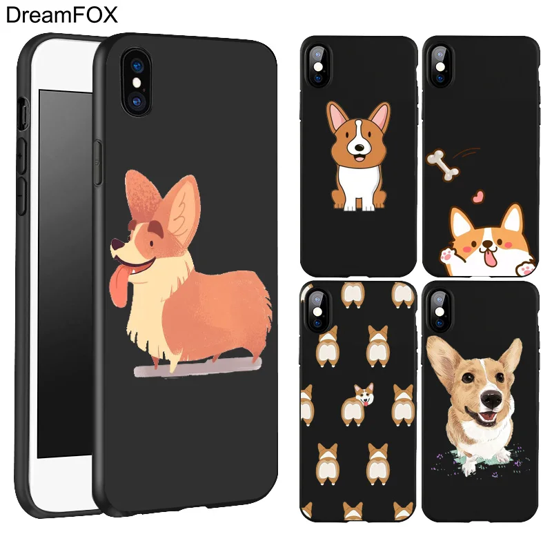 DREAMFOX L099 Welsh Corgi Black Soft TPU Silicone Case Cover For Apple iPhone 11 Pro XR XS Max X 8 7 6 6S Plus 5 5S 5G SE |