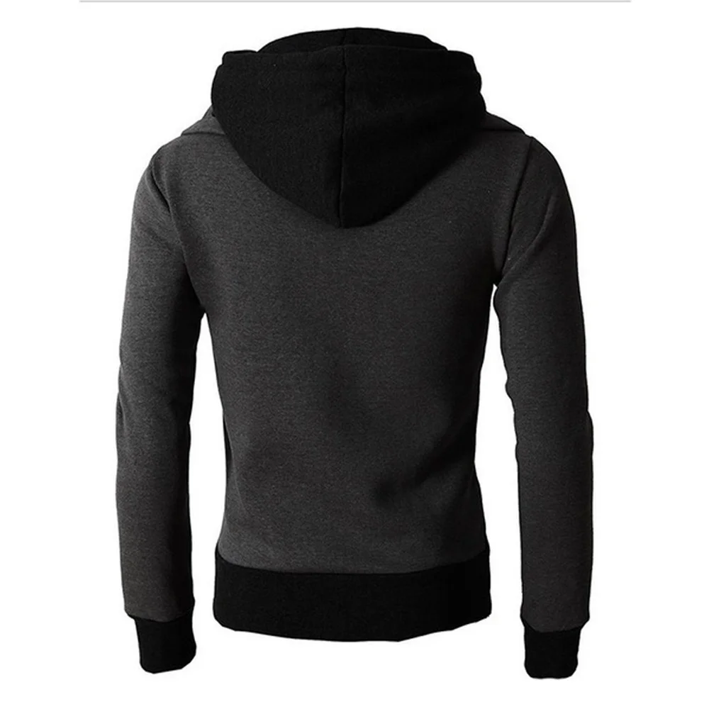 Beste ZOGAA Plus Size XS 3XL Streetwear Mannen Hoodie Sweatshirts Solid Slim Fit Fake 2 stuks Kapmantel Mannen Rits Hoodies