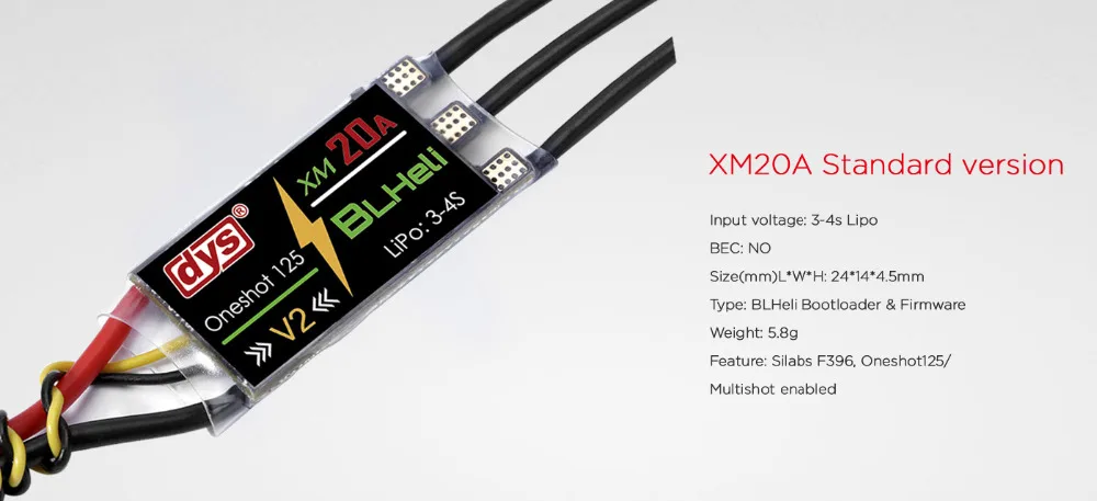 2 pcs DYS mini 30A ESC XMS30A with BLheli Firmware XM Series for high KV Power W