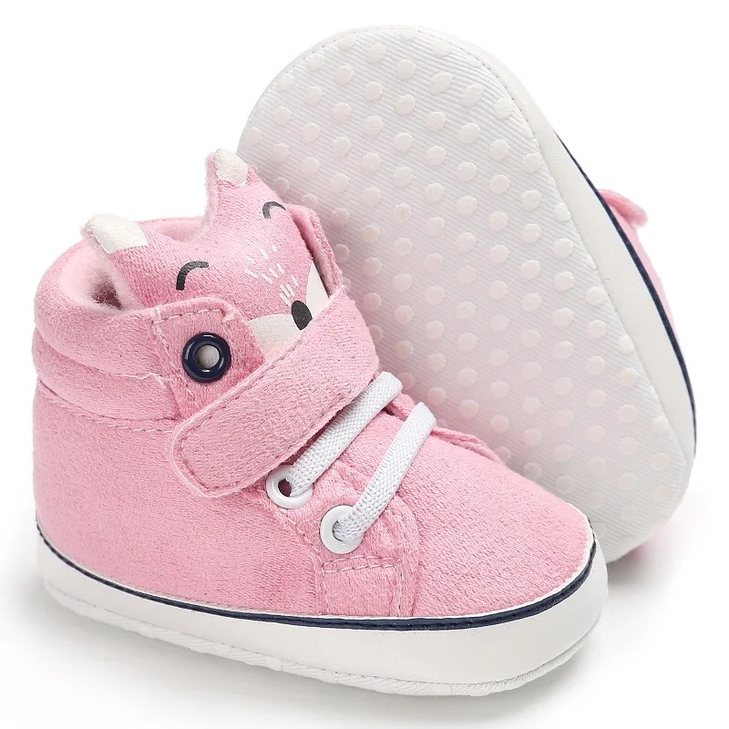 Winter Autumn Baby Warm Shoes Kid Boys Girls Fox Head Lace First Walker Anti-slip Soft Sole Toddler Sneaker