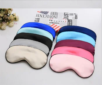 

New Pure Silk Sleep Eye Mask Padded Shade Cover Travel Relax Aid Blindfold 9 Colors / by dhl 100pcs