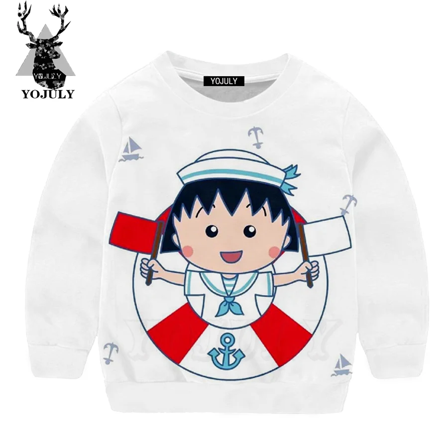 4 YOJULY/ г. Kawaii Chibi Maruko/толстовка с 3D принтом для девочек повседневная детская одежда для мальчиков семейный топ с длинными рукавами и рисунком «друг», SW07 - Цвет: 4