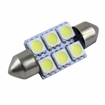 

100pcs Festoon 36mm 39mm 42mm LED 6SMD 5050 C5W Car License Plate Light Car Interior Dome Lights Bulbs Auto Lamp White 12V 6000k