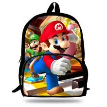 16-дюймовый Mochila школьный детский рюкзак Супер Марио сумка «Супермен» Детская одежда с рисунком школьные сумки для мальчиков От 7 до 13 лет для подростков