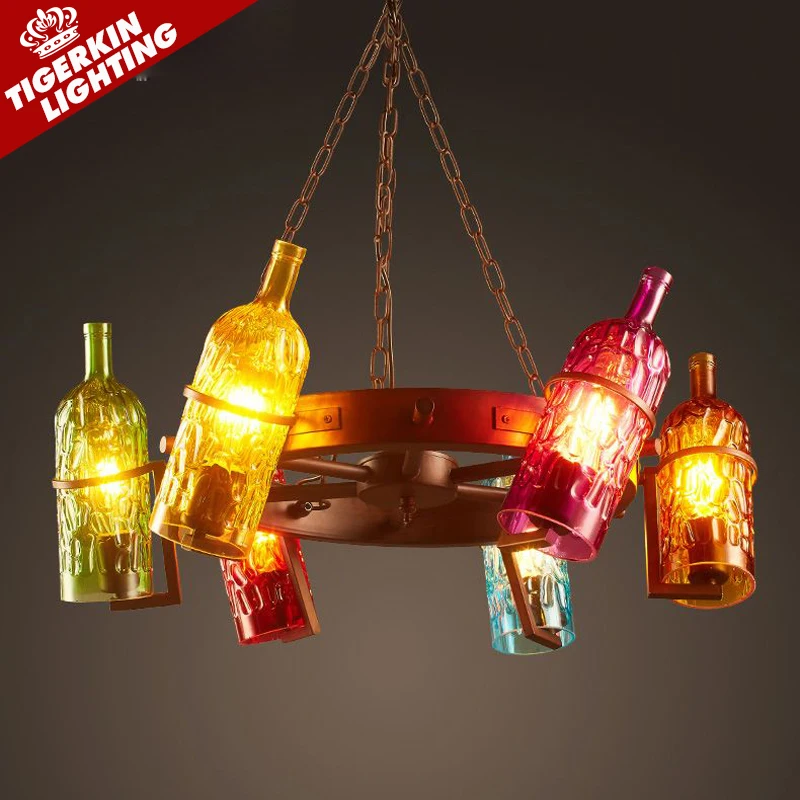 

Beer bottles Decoration Pendant lights for indoor home hanging light scandinavian lamps for living room Bar Coffee kitchen light