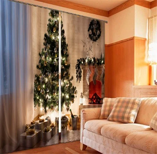 Роскошные затемненные 3D оконные шторы для гостиной, детской спальни, шторы Cortinas Rideaux, заказной размер, Рождественская подушка, чехол - Цвет: 3D yellow Curtain