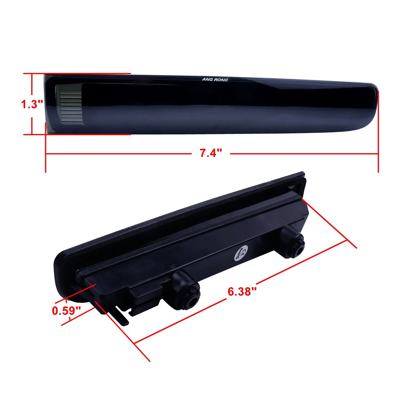 Top For VW T5 Transporter Barn Door Red LED High Level Brake Stop Light Black Lens L+R 13