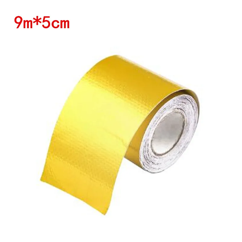 1Pcs Roll Self Adhesive Reflective High Temperature Heat Shield Wrap Tape - Название цвета: Золотой