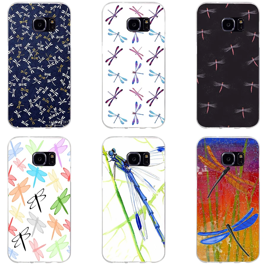 85H Dragonflies Soft TPU Silicone Cover Case for samsung Galaxy s6 s7 edge s8 s9 plus case | Мобильные телефоны и