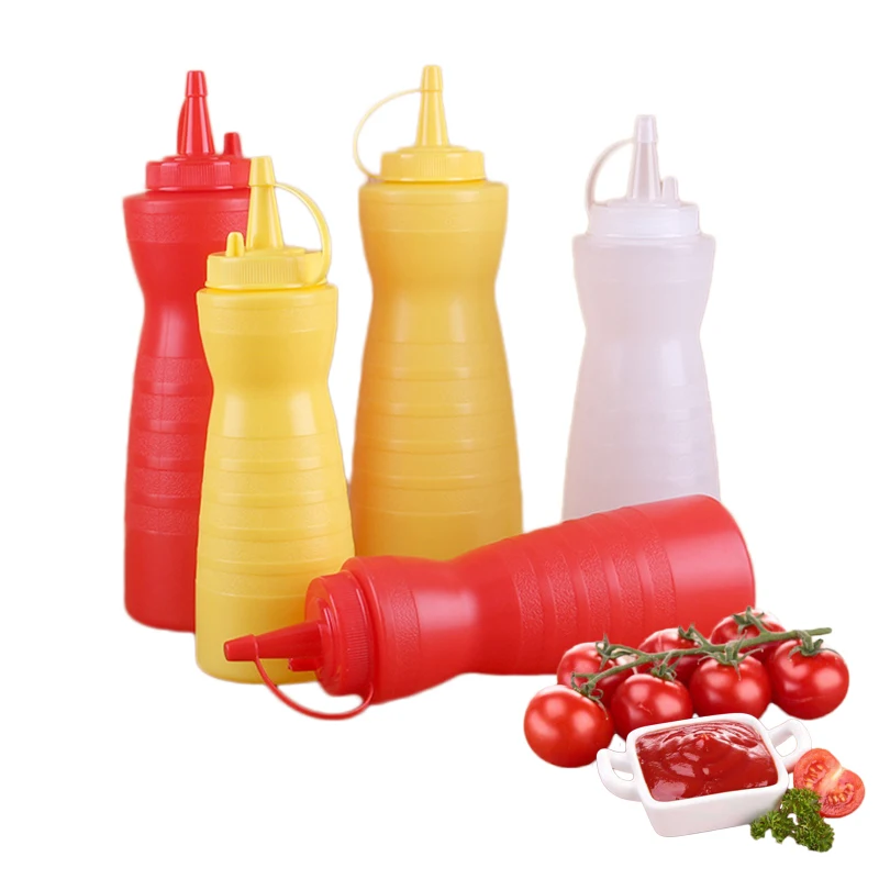 PE Squeeze Bottle Condiment Dispenser Sauce Vinegar Ketchup Cruet Home