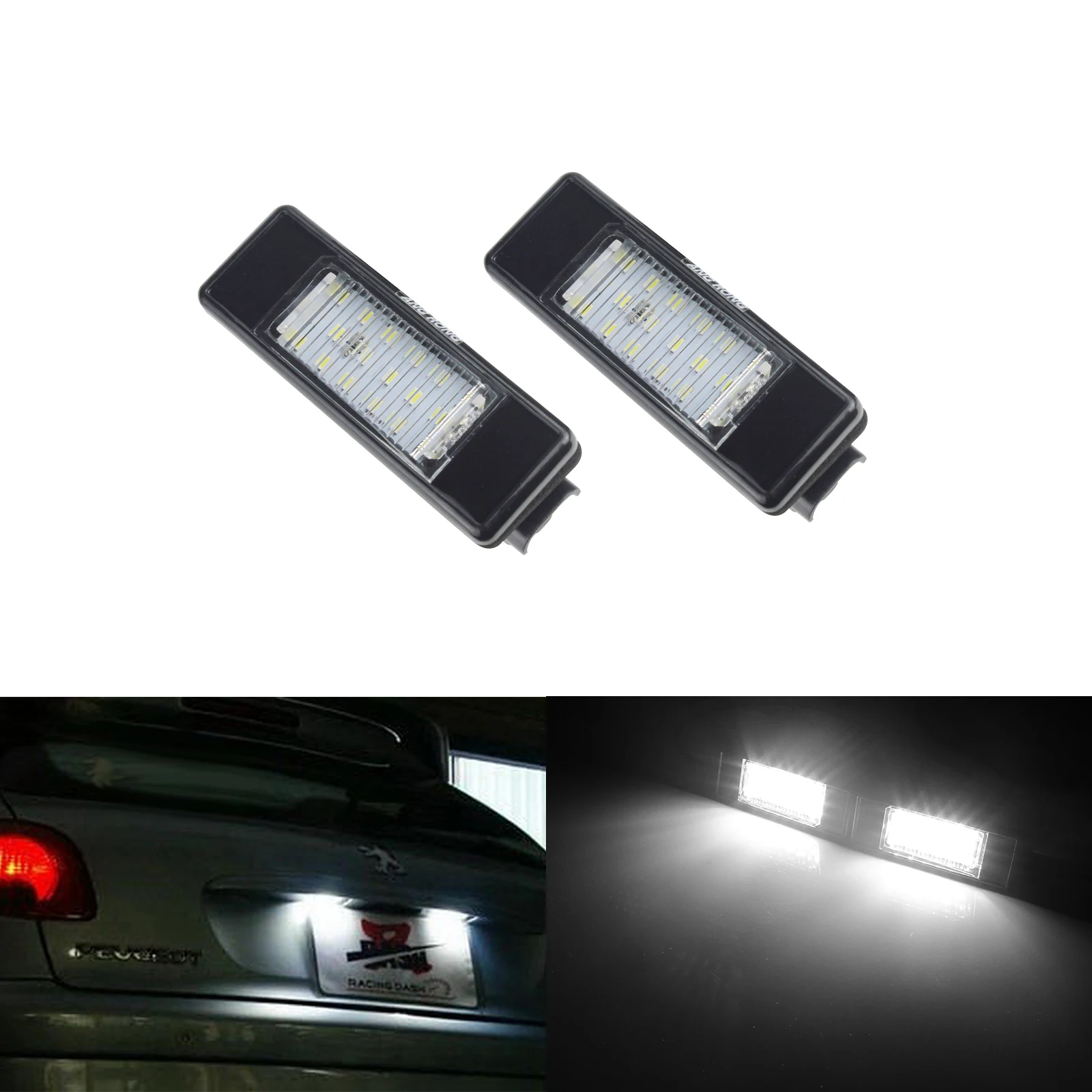 2x светодиодный номерной знак ANGRONG Canbus для Peugeot 106 1007 207CC 307 308 406 407 508 607 806