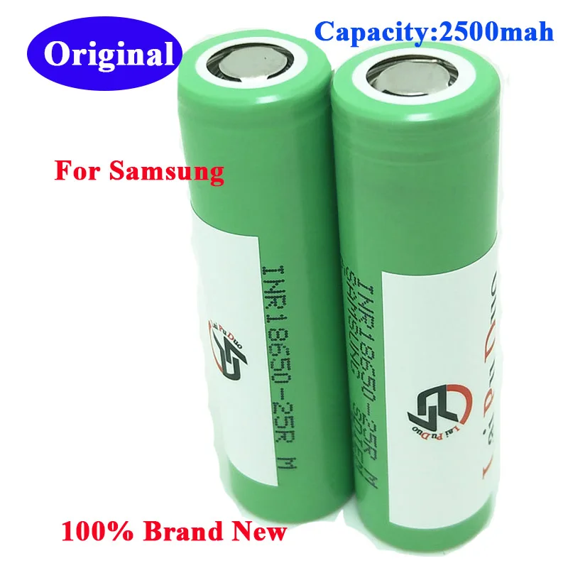 2 шт./1 лот оригинальное для Samsung 18650 2500 мА/ч INR18650-25RM 3 7 V ионно-литиевая 20A разрядки 25R