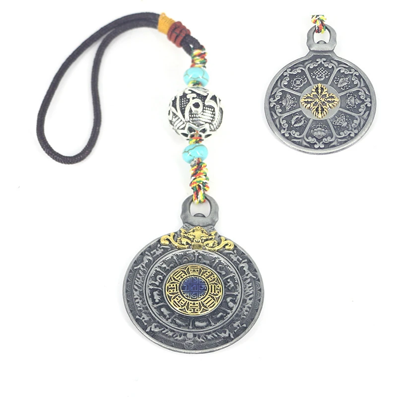 

Dharma Ware Tibetan Buddhist Alloy Bronze Hanging Decor Body Guard Waist Plate Religious Metal Craft Gift for Friend Safe Amulet