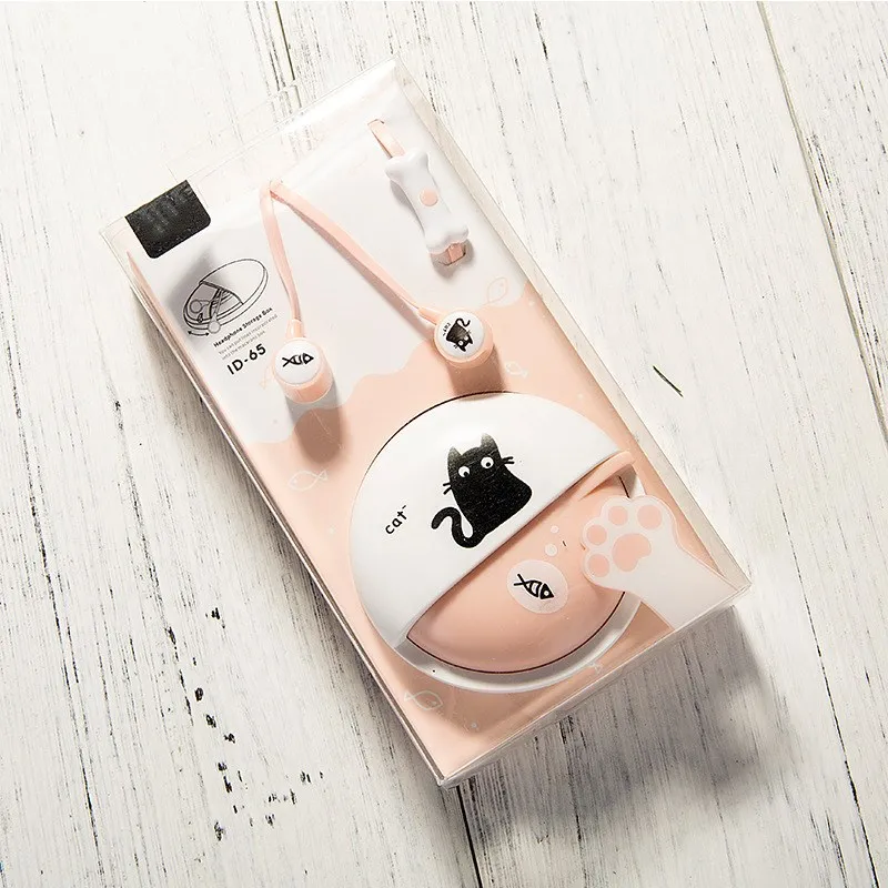 Симпатичные 3,5 мм проводные наушники гарнитура Cattoon в наушниках Органайзер коробка наушники для Iphone samsung Mp3 Ipod музыкальные наушники
