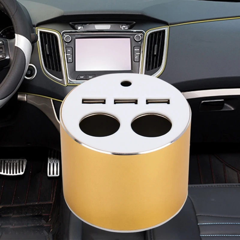 

120W 3 USB Charger For iPhone USB Type-C 4.1A with 2 Socket Cigarette Lighter Splitter Phone Car Charger for mobile phone