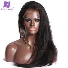 Pre Plucked 13*6inch Deep Part Yaki Straight Lace Front Human Hair Wigs With Baby Hair For Black Women Luffy Brazilian Non Remy