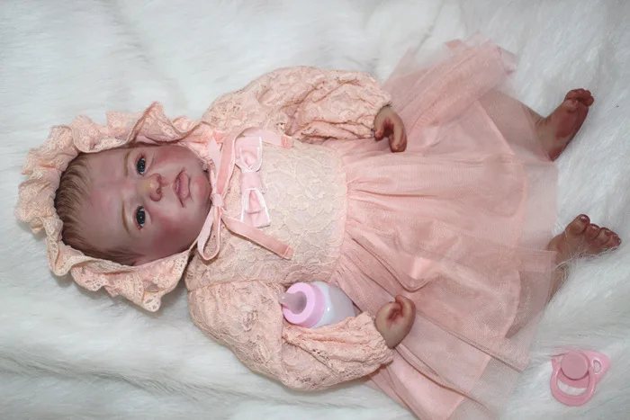 22 дюйма Reborn Baby GIRL реалистичные силиконовые куклы учебная кукла и одежда|silicone dolls