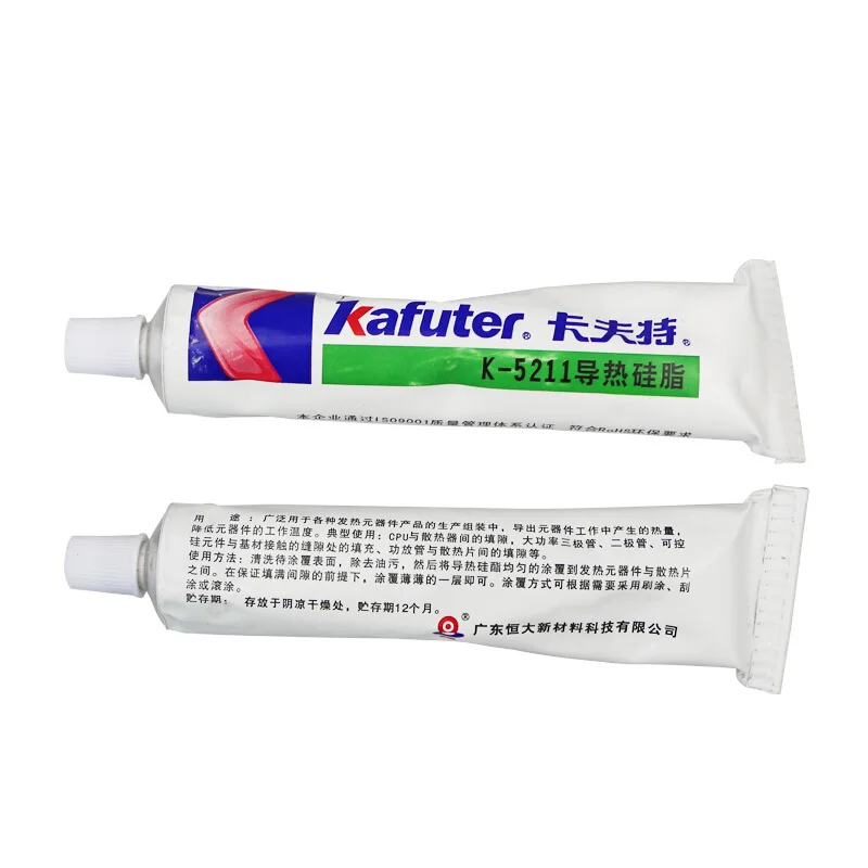 Kafuter K-5211 Тепловая смазка белая термопаста Светодиодный лампа охлаждения процессора теплопроводность 1,2