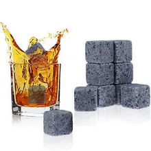 9pcs lot Natural Whiskey Stones New Magic Whisky Cooling Stone Ice Cubes Rocks Cold Glacier Stone