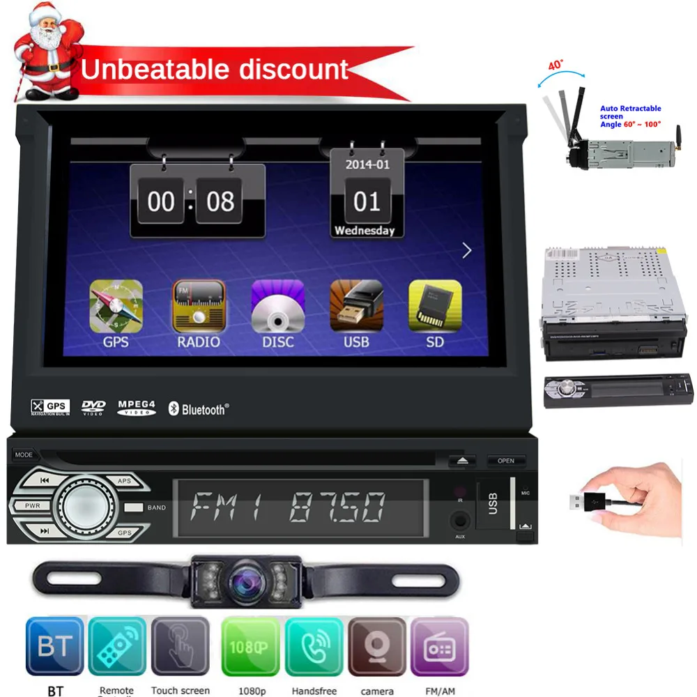 Бесплатная 8 Гб GPS карта Автомобильный CD dvd-плеер с HD цифровым 7-дюймовым сенсорным
