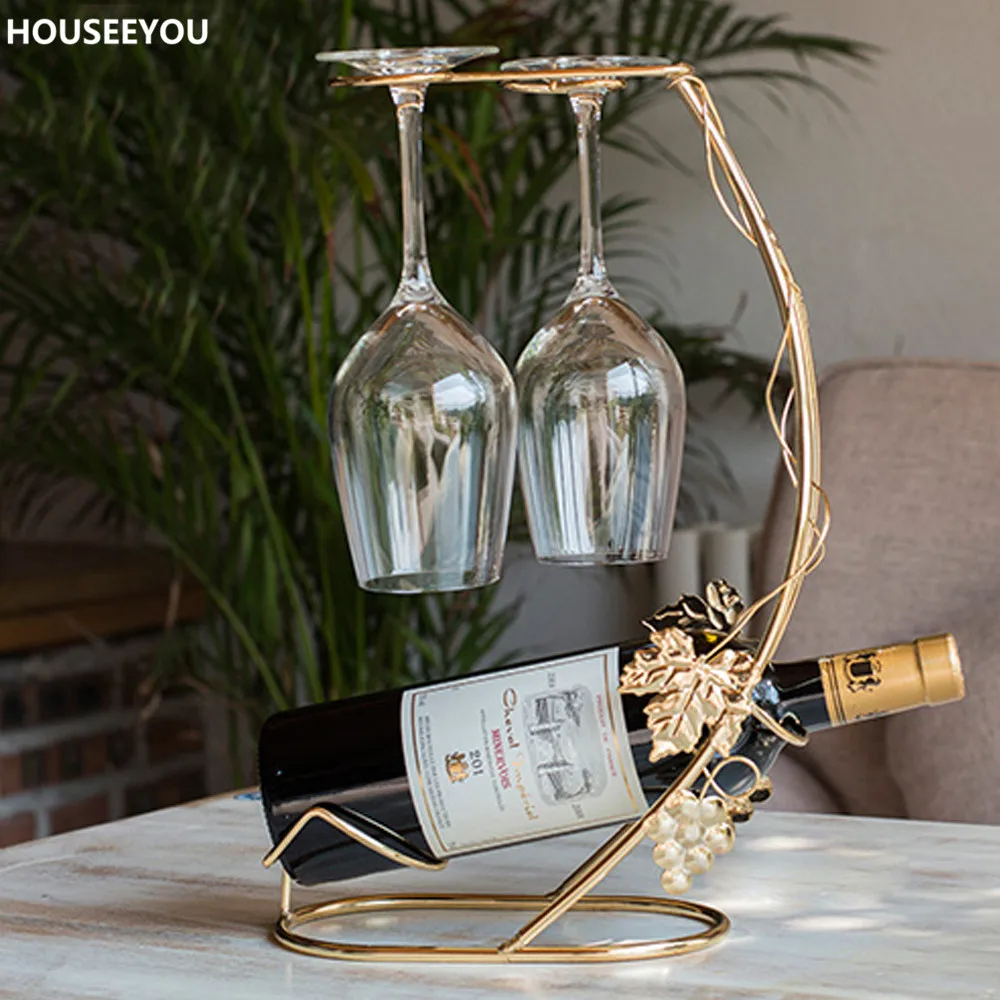 RetroGrapeVineMetalWineRackBottleHolderHangingHolderShelf