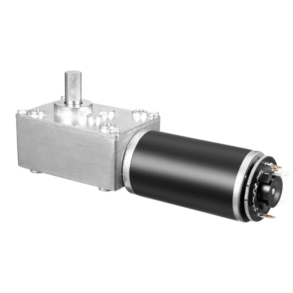 UXCELL 24 V DC 74 RPM 25Kg. cm autoblocante gusano Motor con Encoder y Cable Tono de plata negro de alta calidad UXCELL 24 V DC 74 RPM 25Kg. cm autoblocante gusano Motor con Encoder y Cable Tono de plata negro de alta calidad