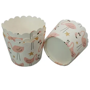 

50Pcs Stars Flamingo Cupcake Wrapper Paper Dessert Cupcake Liner Baking Cup Tray Wedding Caissette Muffin Cupcake Paper Cup Case