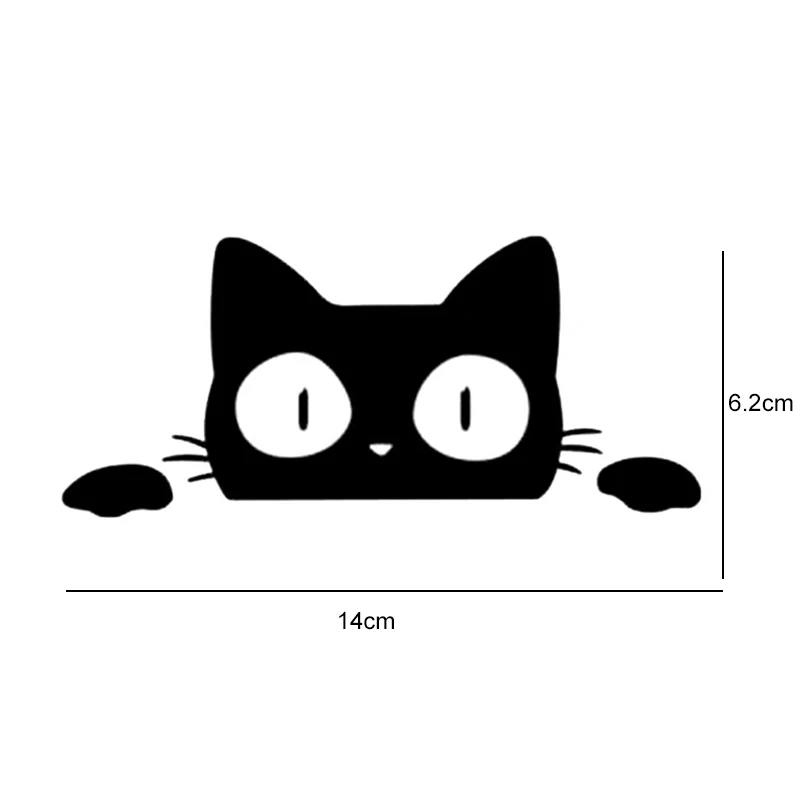 14CM6.2CM Car Stickers Surprise Cat Peeking Car Sticker Vinyl Decal Car Styling Animal Wall Window Door Laptop Decor Stickers (3)