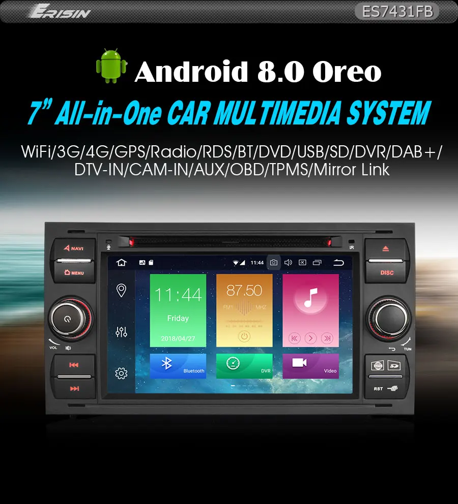 Cheap Erisin ES7431FB 7" Android 8.0 Octa core 4G RAM Car DVD GPS Radio DVR DAB+ DVD for Frod Transit Focus Fiesta Kuga 0