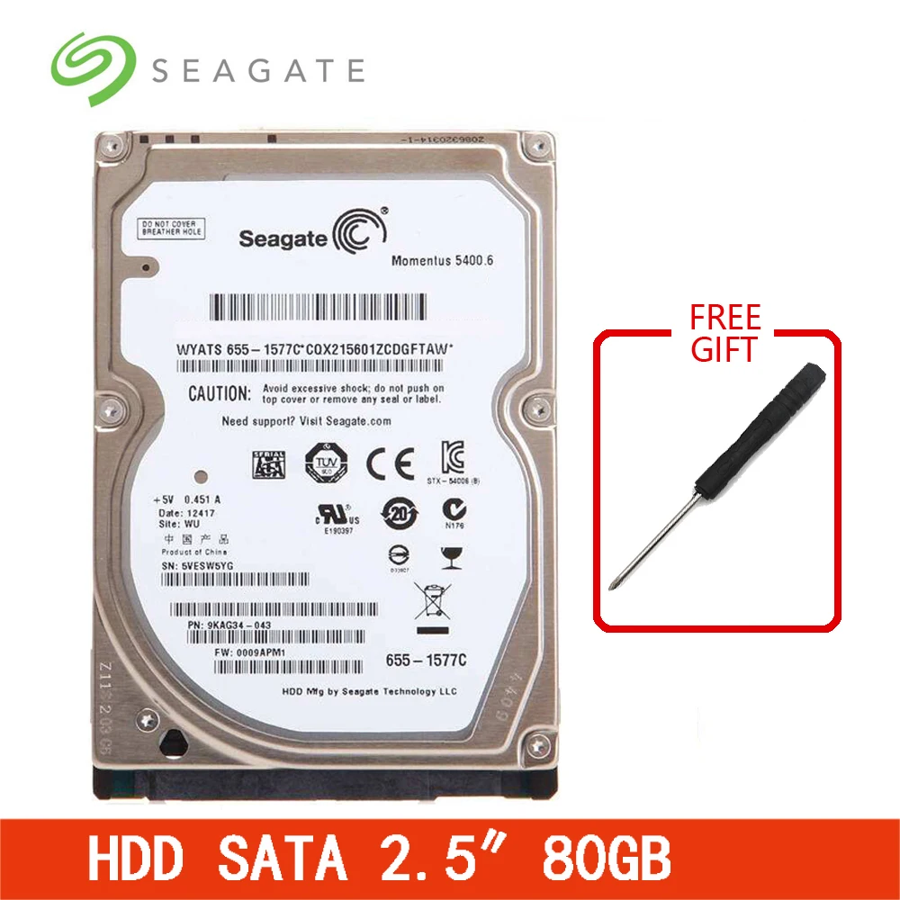 

Seagate Brand Laptop PC 2.5 "80GB SATA Norm 1.5Gb/s Notebook Internal HDD Hard Disk Drive 2MB/8MB 80G 5400RPM-7200RPM